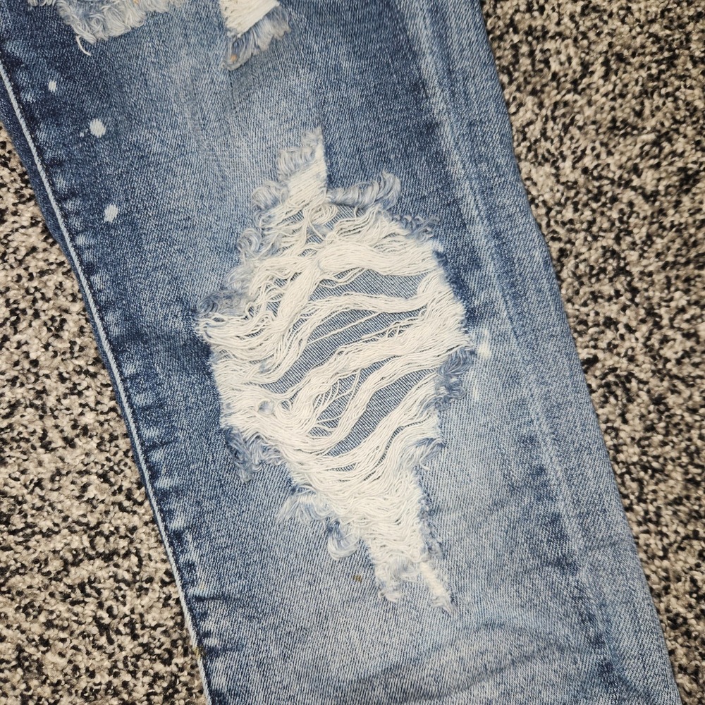 Judy Blue Boyfriend Fit Splatter Paint Ripped Jeans Stretch Women 5/27 Mid Rise - Picture 4 of 12